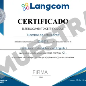 Langcom Certificate Duplicate